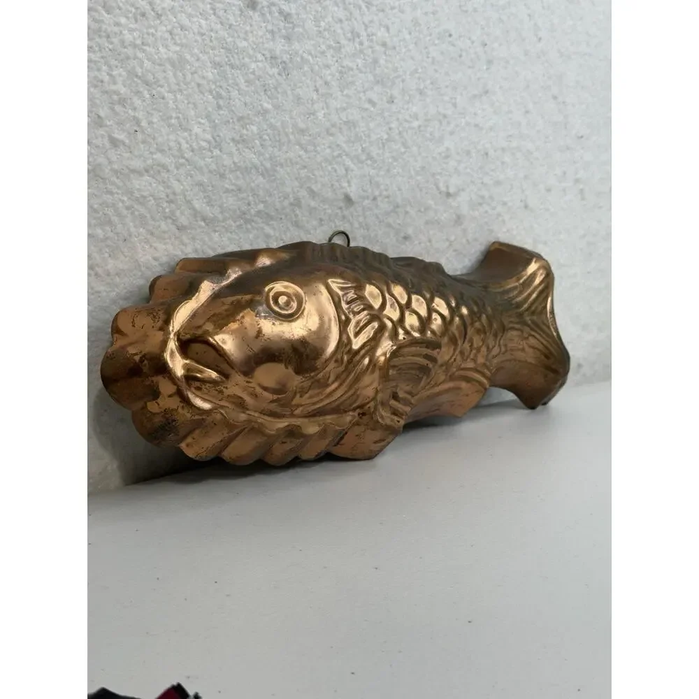 Tagus Portugal Copper Fish Mold VTG Patina 12” x 5